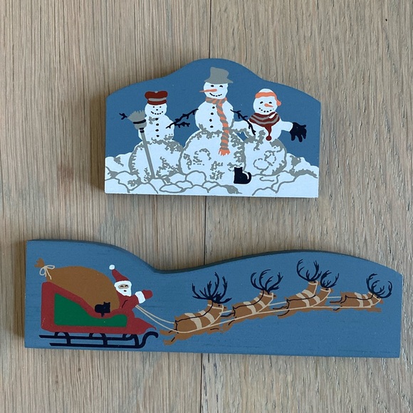 Snowmen and Santa with Sleigh and Reindeer Set - Picture 1 of 4